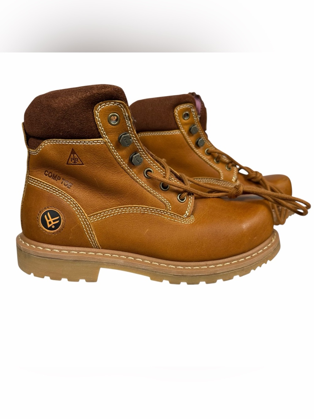 Hawx Women's Genuine Leather Work Boots Size 8B Brown